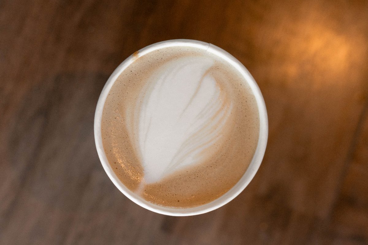 Hacienda Cortado from above with latte art