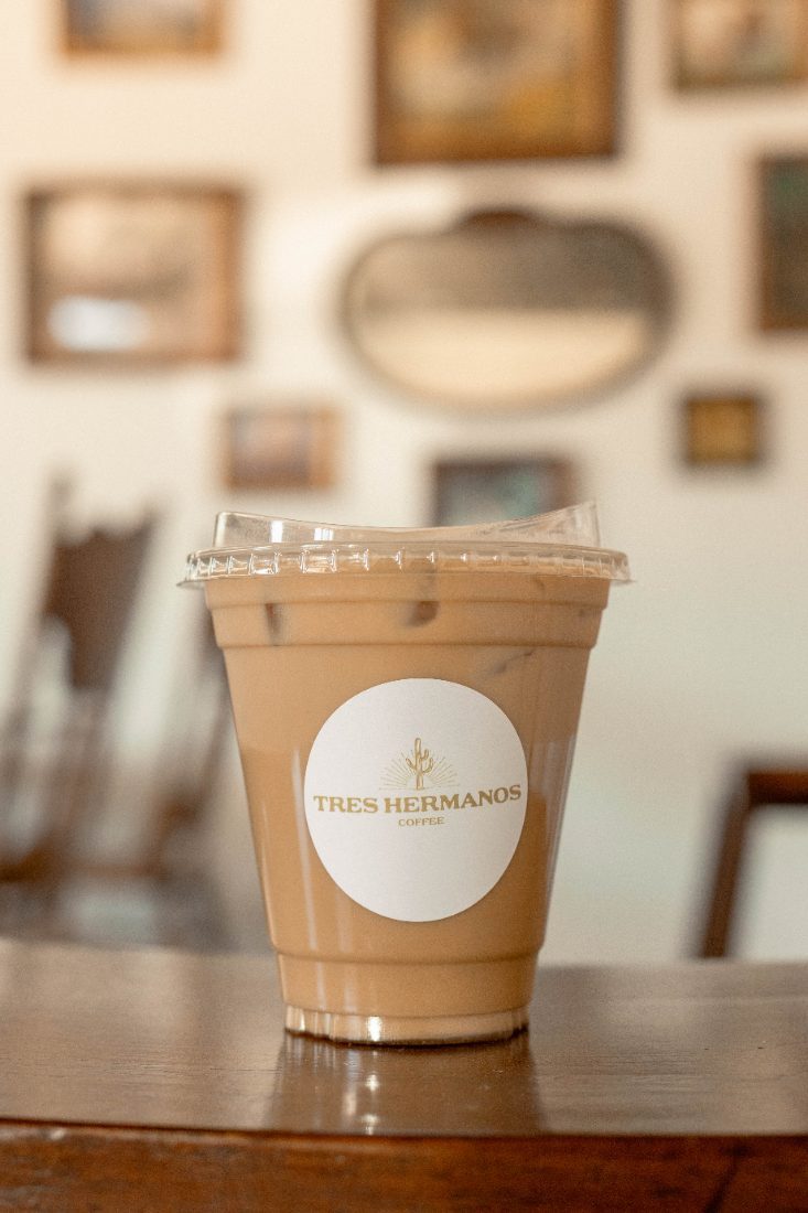 Iced horchata cold brew in a branded cup